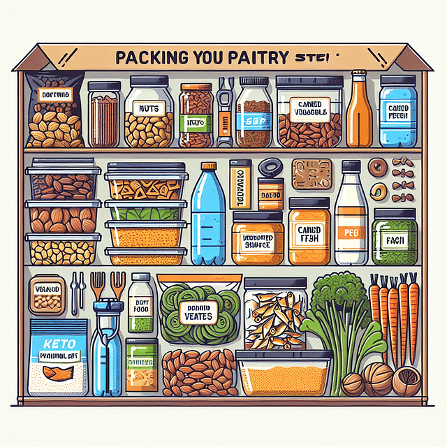 organized keto camping pantry