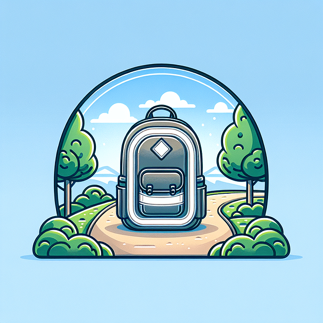 backpack with reflective cover outdoors