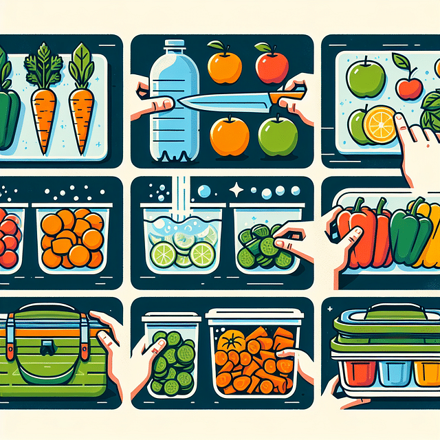 portioned fresh produce for backpacking