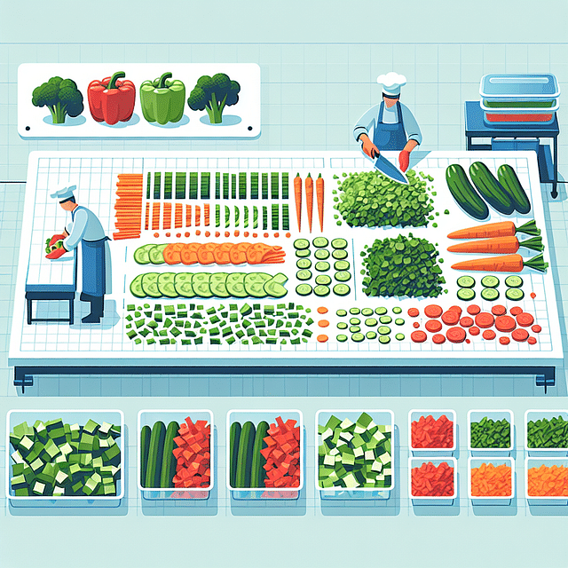 chopped vegetables ready for packing