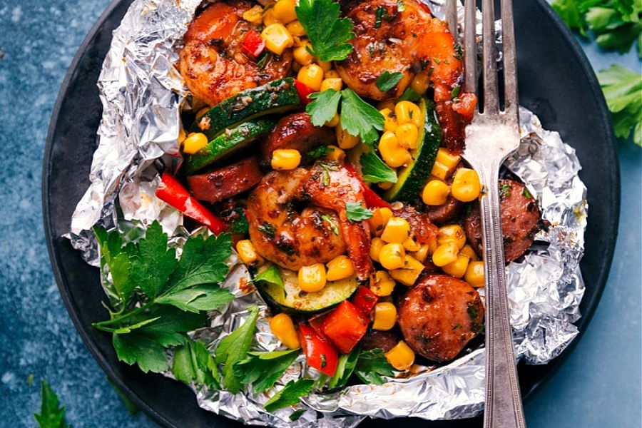 oregano grilled vegetables camping