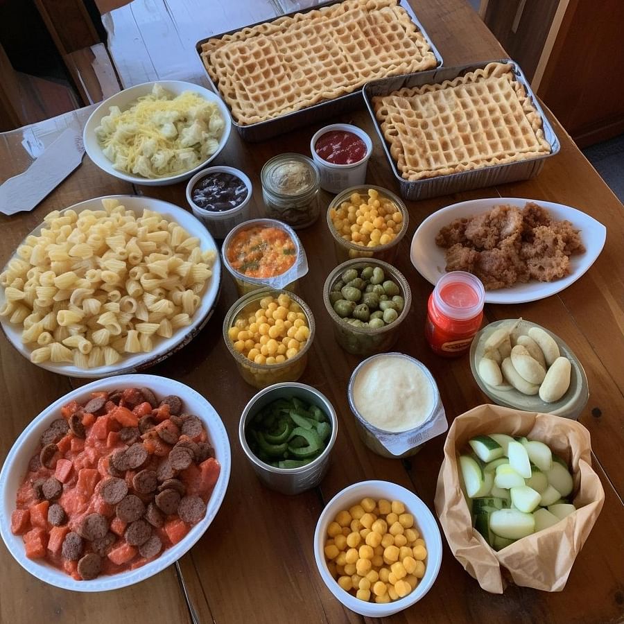 camp meal planning with a variety of ingredients