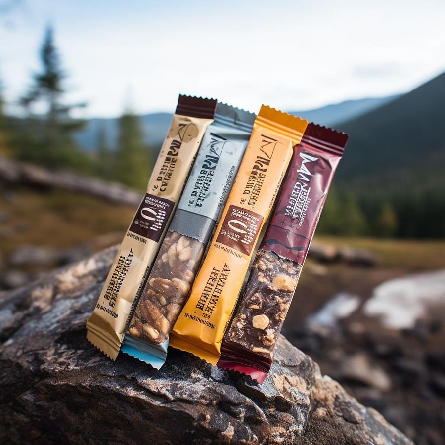 Assorted granola bars for hiking