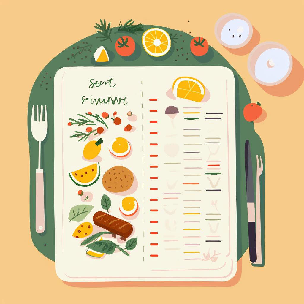 A written meal plan for a camping trip