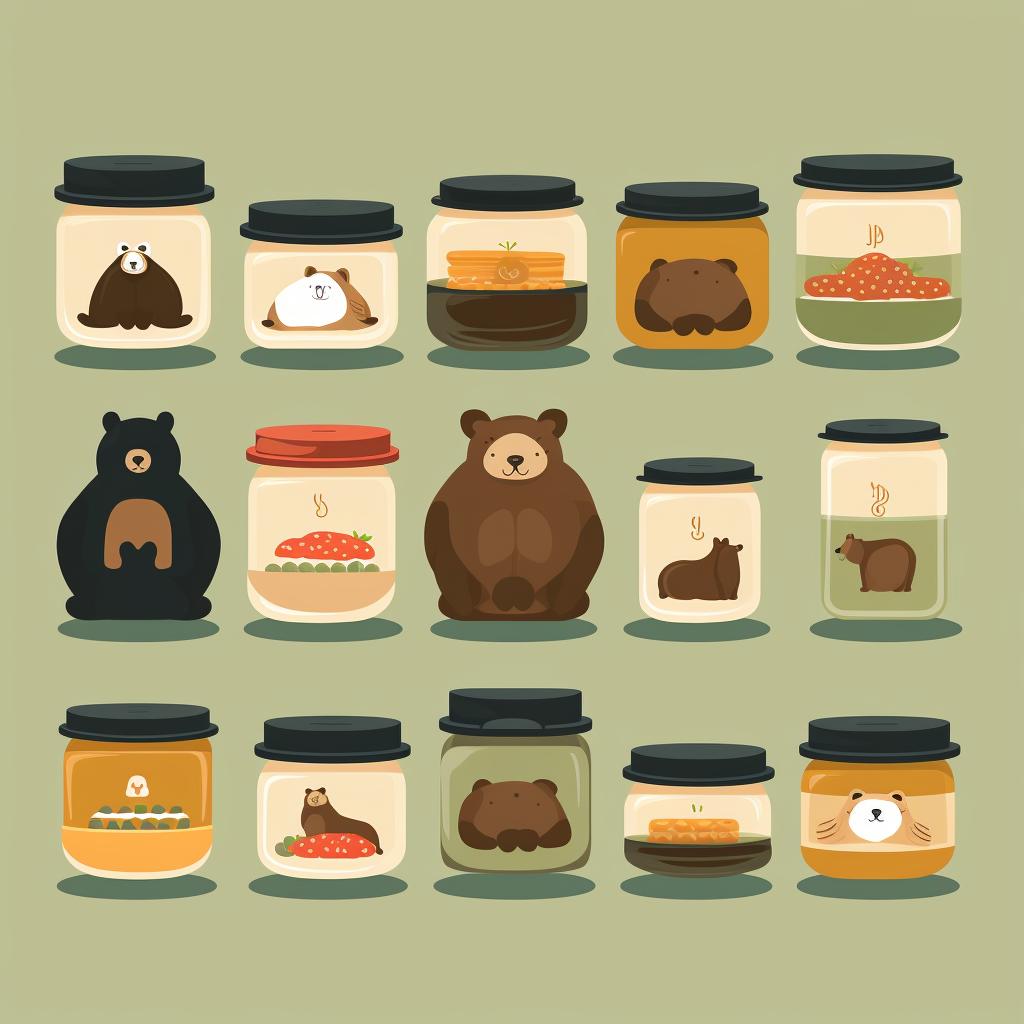 A variety of bear-resistant food containers