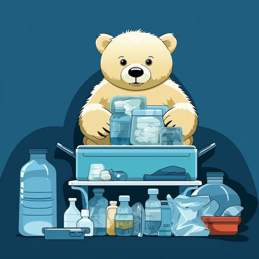 Packing food and toiletries into a bear-resistant container