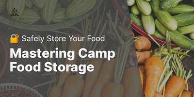 Mastering Camp Food Storage - 🔐 Safely Store Your Food