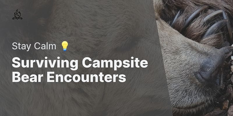 Surviving Campsite Bear Encounters - Stay Calm 💡