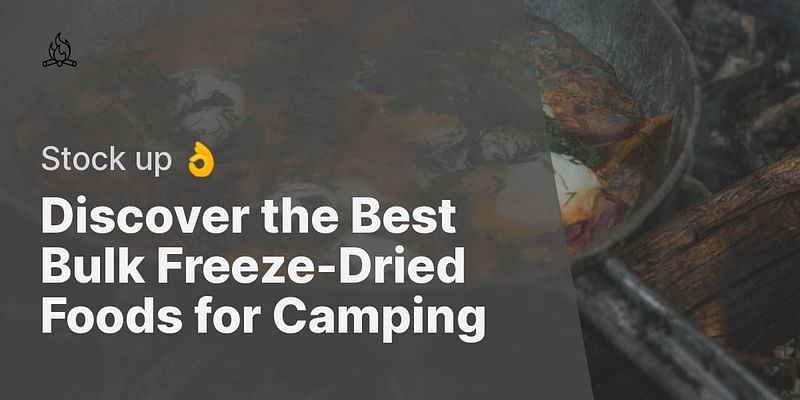 Discover the Best Bulk Freeze-Dried Foods for Camping - Stock up 👌
