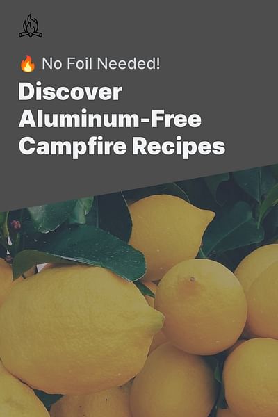 Discover Aluminum-Free Campfire Recipes - 🔥 No Foil Needed!